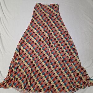 LuLaRoe A-Line Skirt with Red and Blue Checkered Pattern
